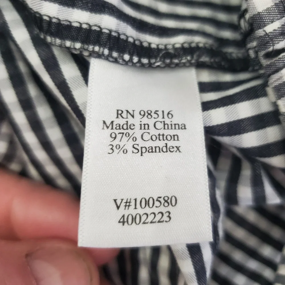 Coldwater Creek Womens Pants‎ Size 16 Plaid Cotton Spandex Black White Checkered - Picture 6 of 13